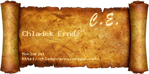 Chladek Ernő névjegykártya